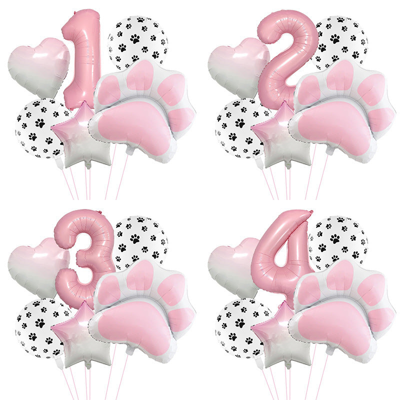 Animal Party Dog Cat's Paw Aluminum Balloon