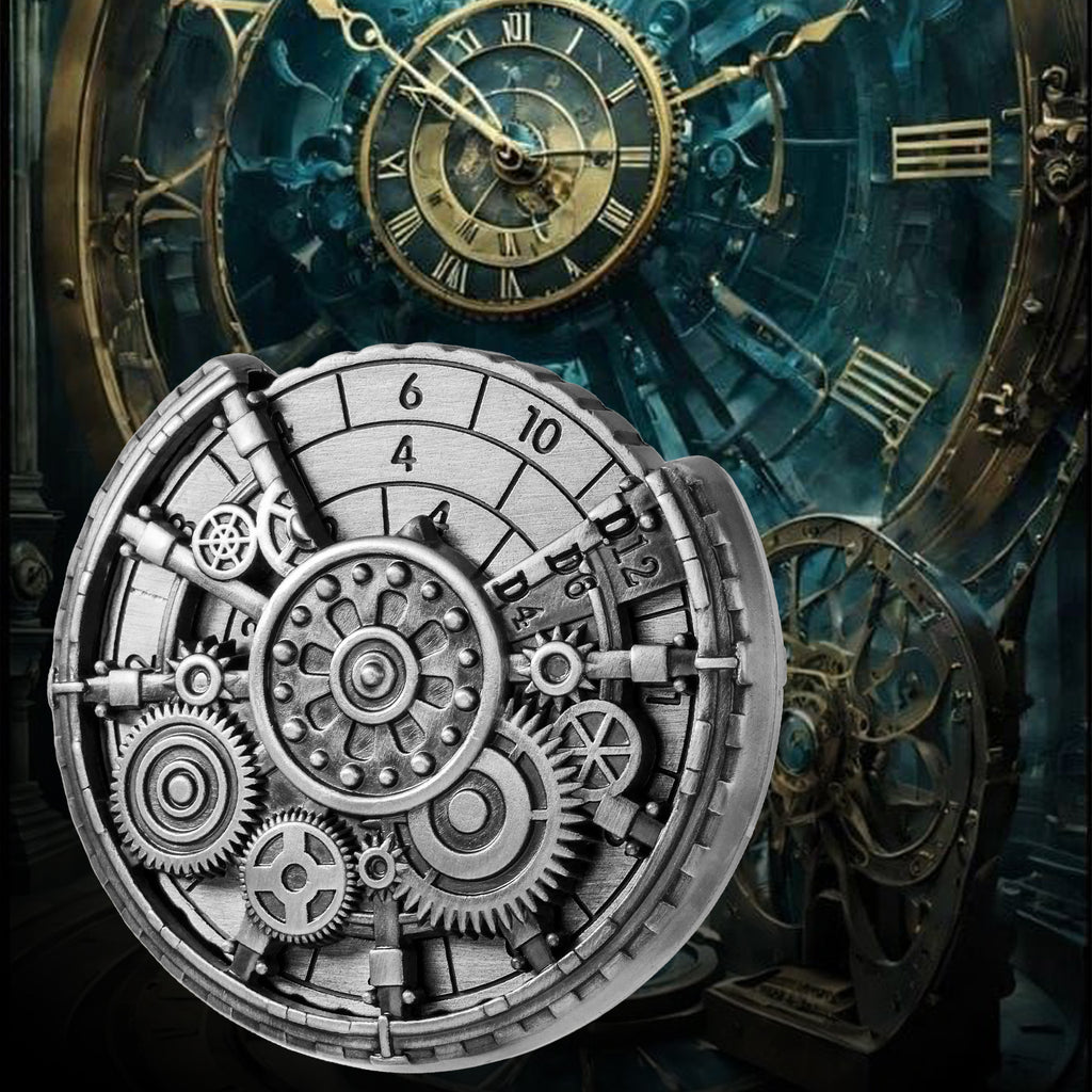 Private Model Time Gear Fingertip Gyroscope Retro Wheel DND Dice Gift Box Set, Role Playing Game Dice On The Table