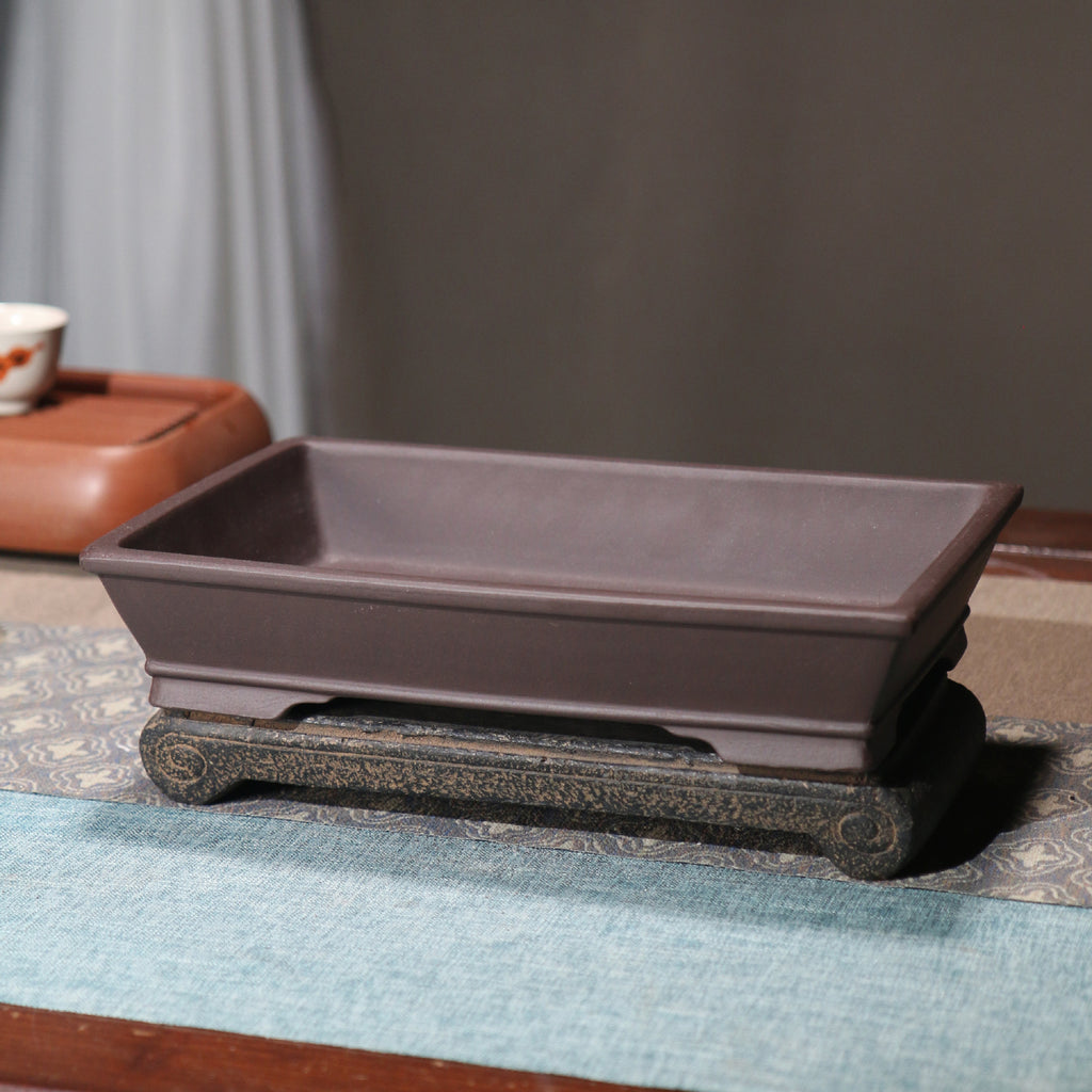 Purple Sand Flower Pot Rectangular Shallow Basin Square Bonsai Basin