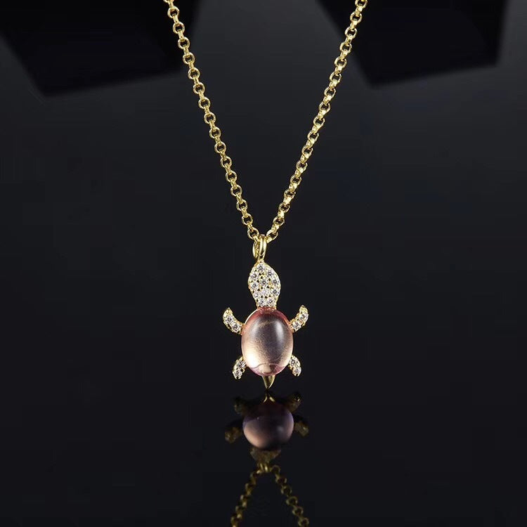 Turtle and diamond necklace