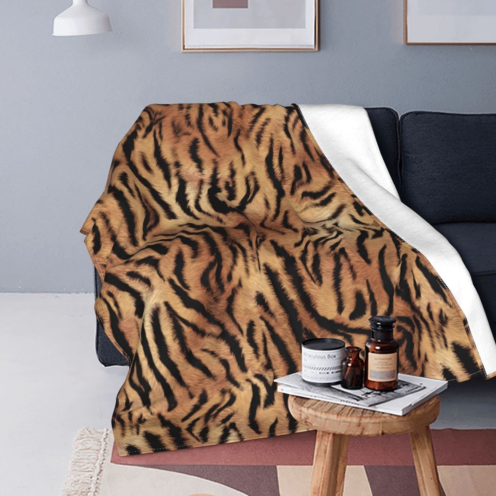 Soft And Comfortable Warm Flannel Animal Print Sofa Cover