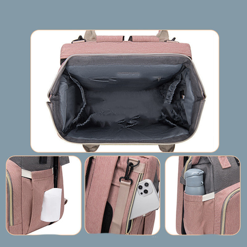Multifunctional Folding Crib Large Capacity Backpack