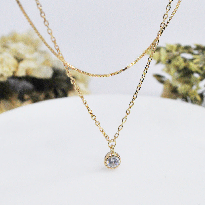 Multilayer zircon necklace