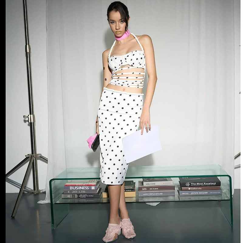 Women's Fashion Personality Twist Neck Suit