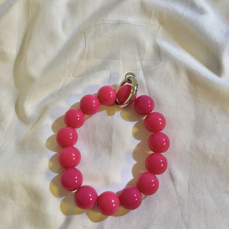 Internet Celebrity Ins Solid Color Bead Wrist Lanyard Universal Phone Case Camera Key Chain