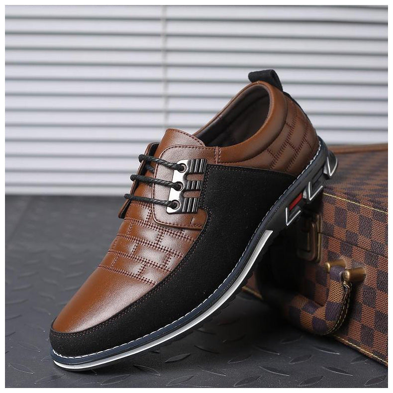 Embroidered business casual men's shoes