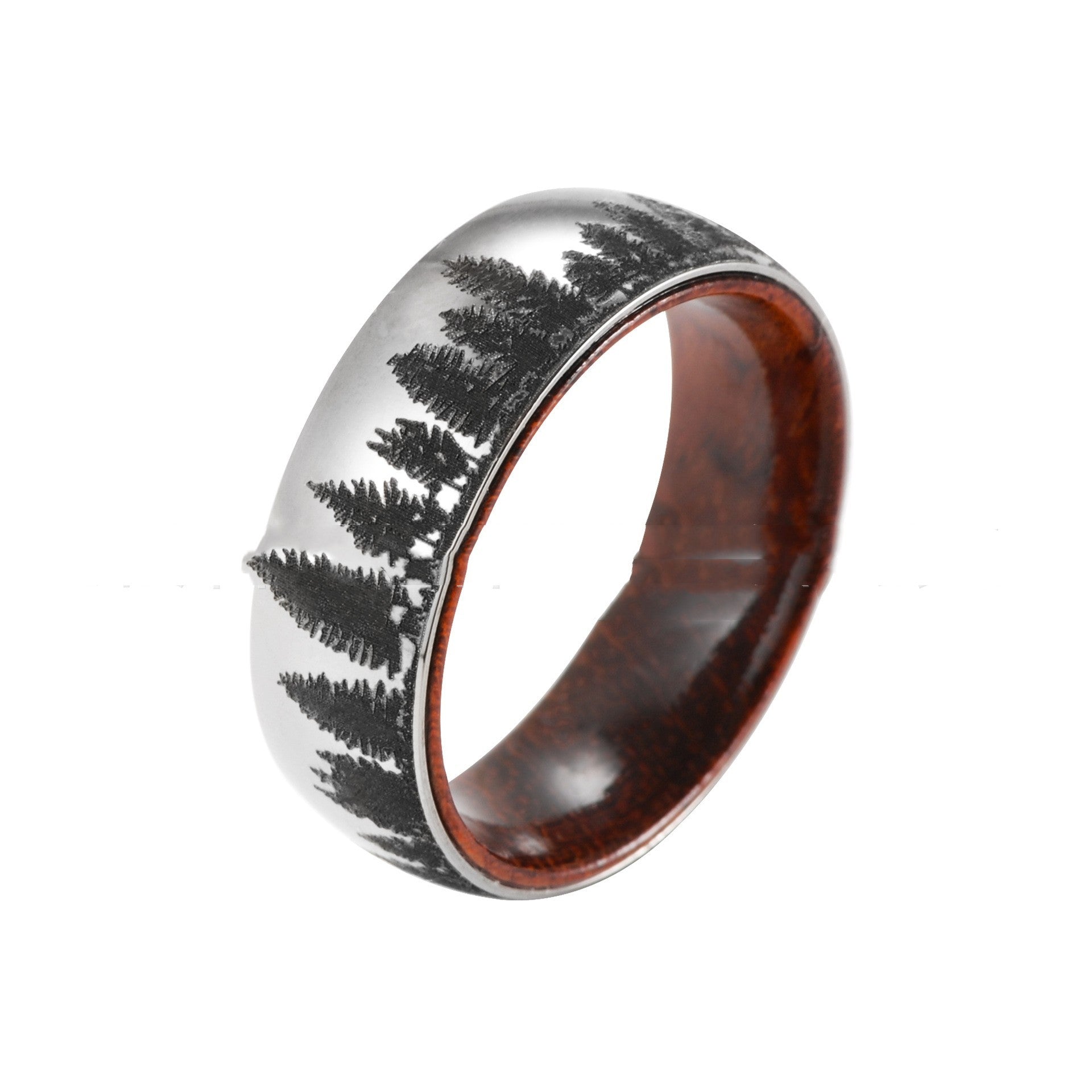 Outdoor Pattern Minimalist Titanium Ring