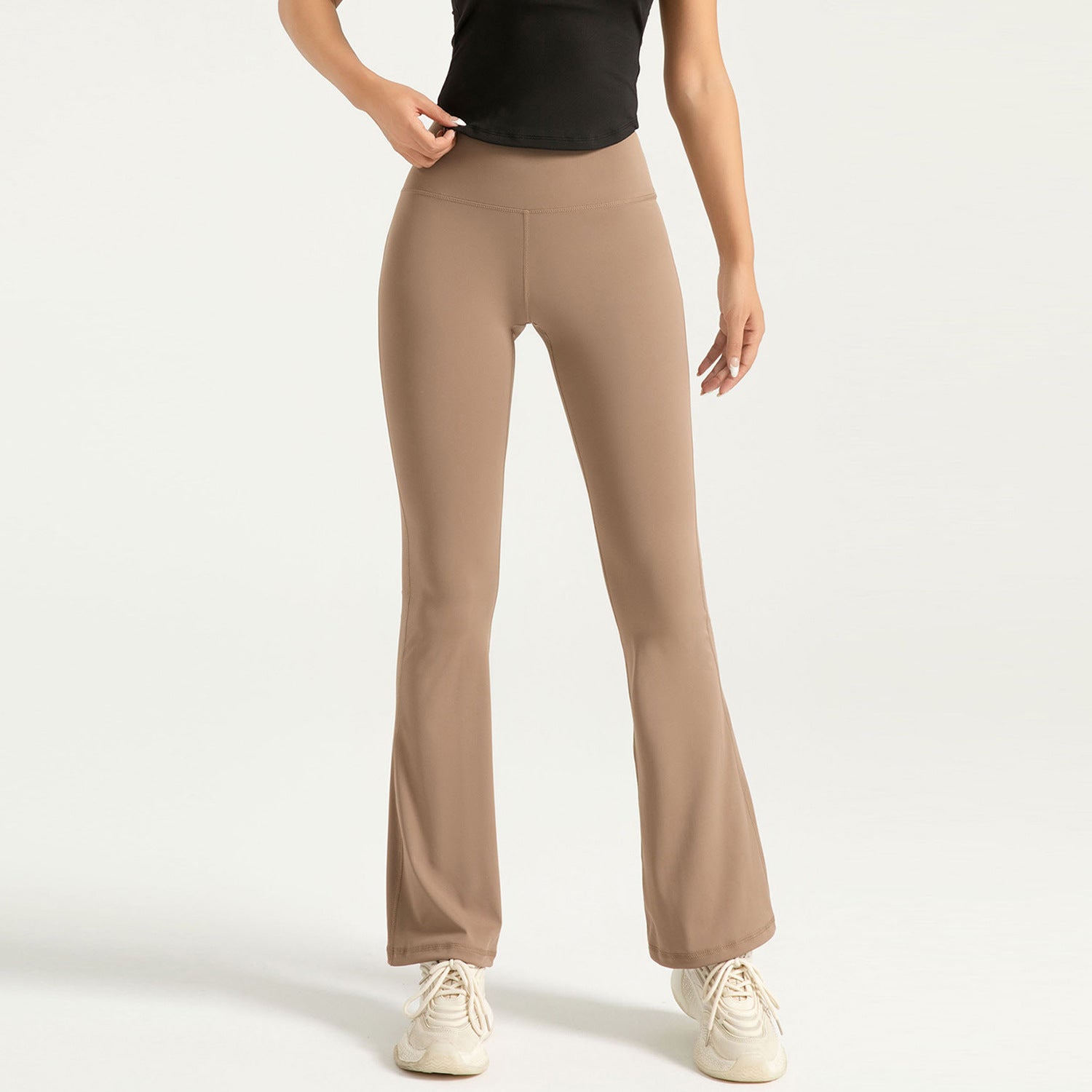 High Waist Hip Lift Yoga Bell-bottom Pants Nude Feel Fitness