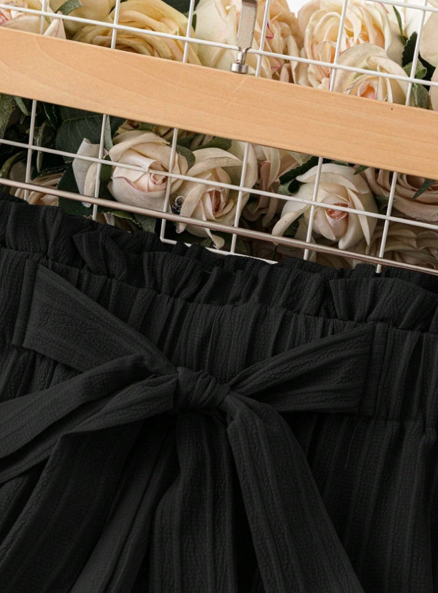 Women's Casual Solid Color Straight Wide-Leg Pants With Belt