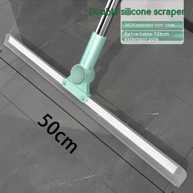 Floor Scraper Double-sided Silicone Retractable Broom