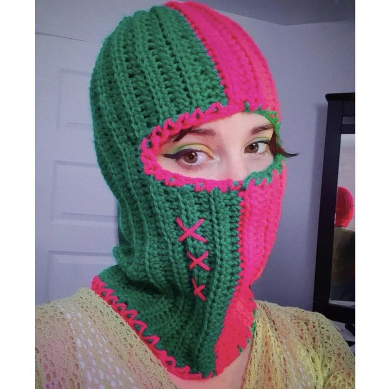 Pullover Windproof Neck Protection Handmade Knitted Hat