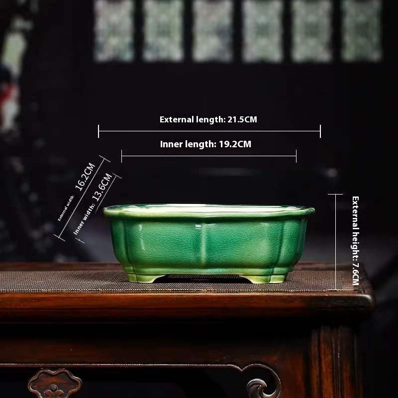 Purple Sand Flowerpot Ceramic Rectangular Bonsai