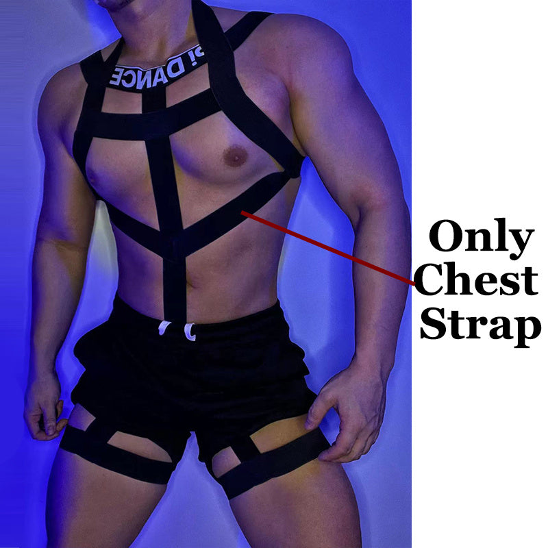 Elastic Strap Bodysuit Fluorescent Strap Performance Clothing