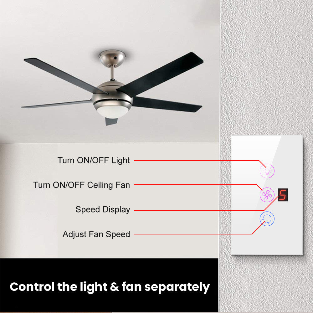 Home Fashion Minimalist Fan Light Speed Control Voice Control