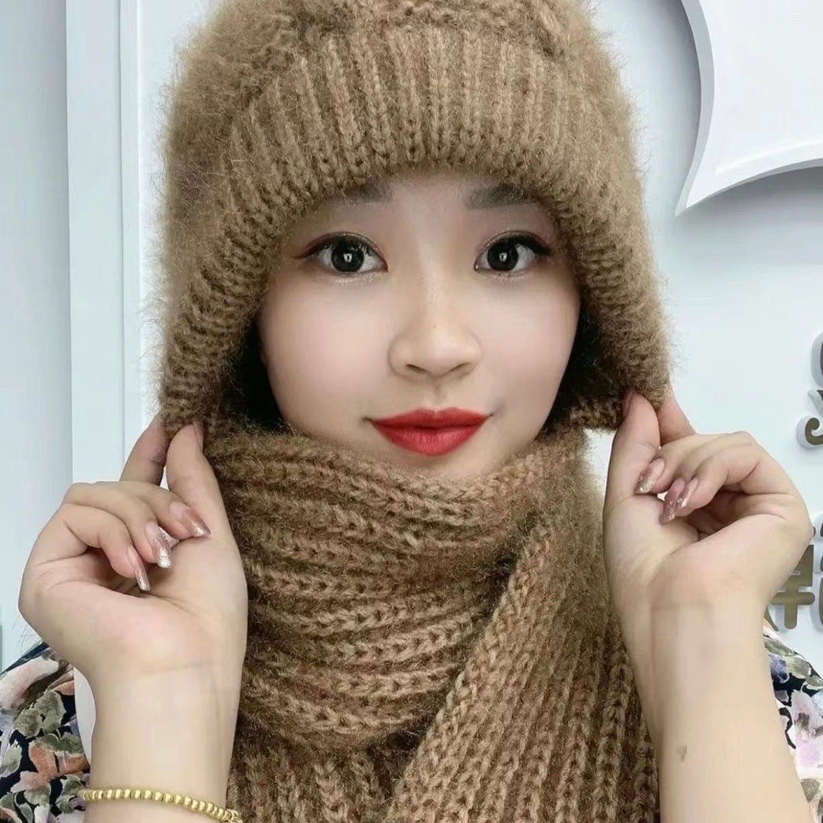 Autumn And Winter New Squirrel Woolen Yarn Braided Hat