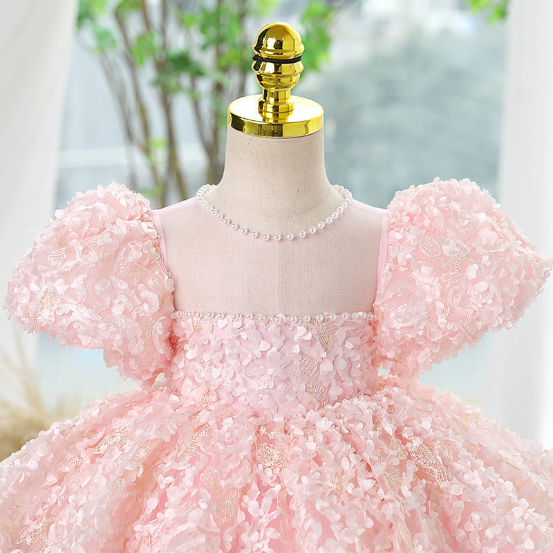 New Children's Princess Dress Sweet Flower Girl Tulle Tutu Little Girl Birthday Costume