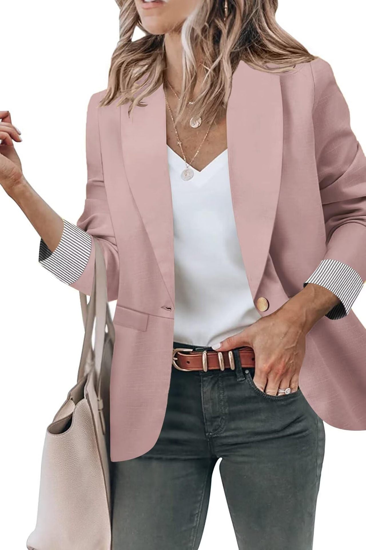 Women's Cardigan Button Small Coat Long Sleeve Short Suit