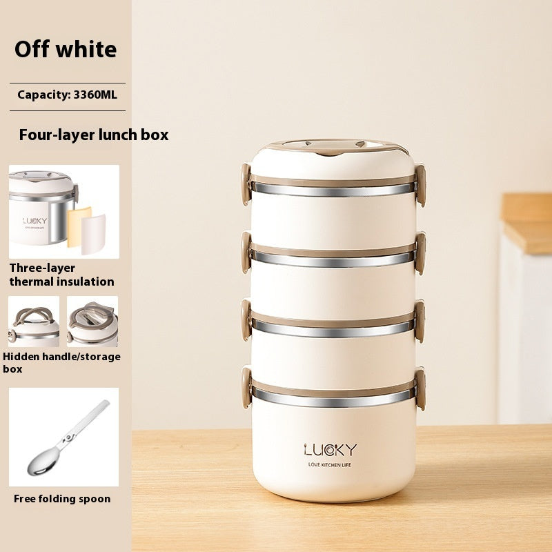 Insulated Stainless Steel 304 Food Grade Office Worker Compartment Japanese Double Deck And Multi-layer Bento Box