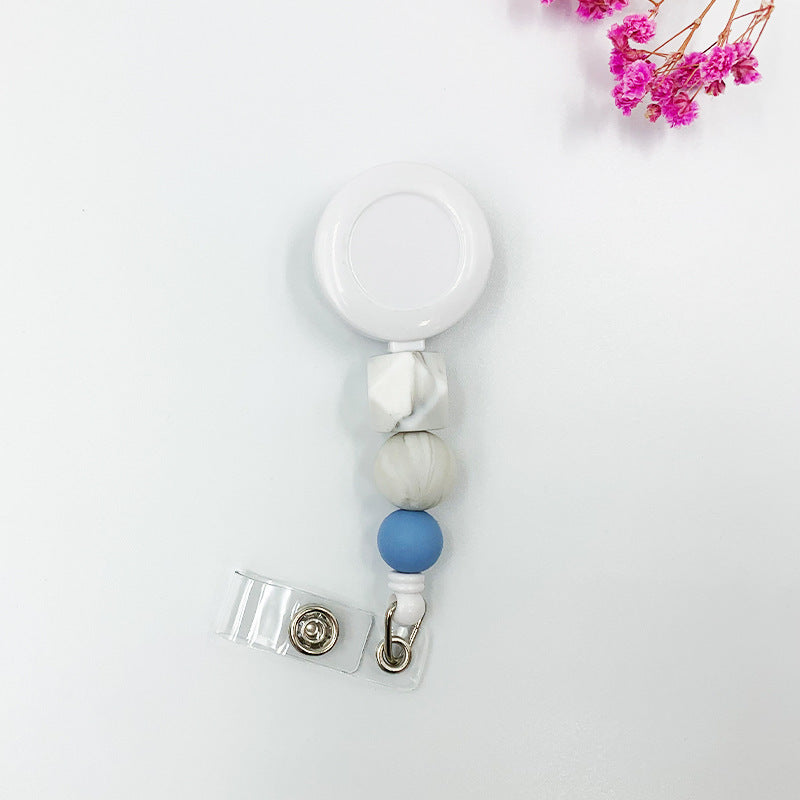Badge Student ID Card Badge Silicone Bead Keychain