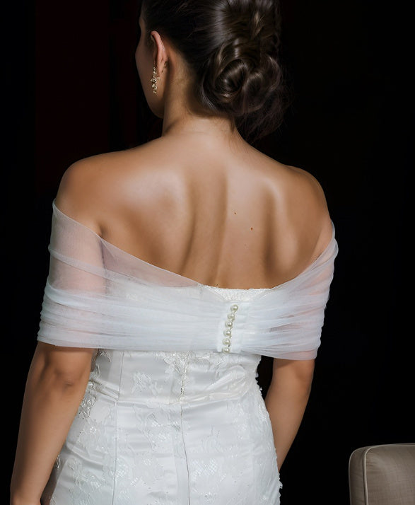 VG73 Wedding Dress Bridesmaid Toast Dress Single-breasted Bridal Shawl