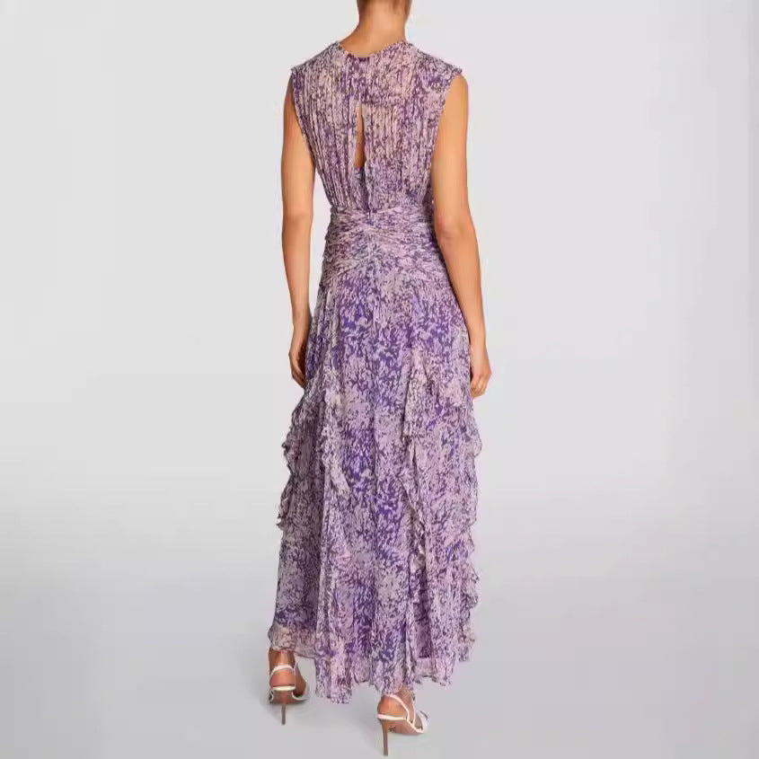 Spring And Summer Off-the-shoulder European And American Women's Clothing V-neck Chiffon Dress