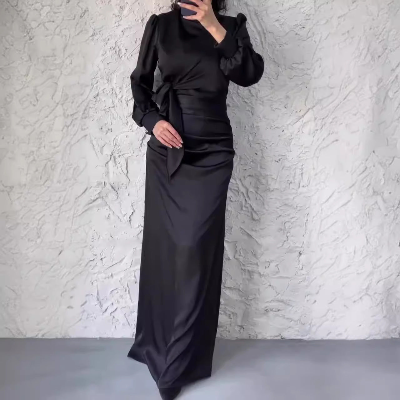 Tight Waist Slim High Waist Dress