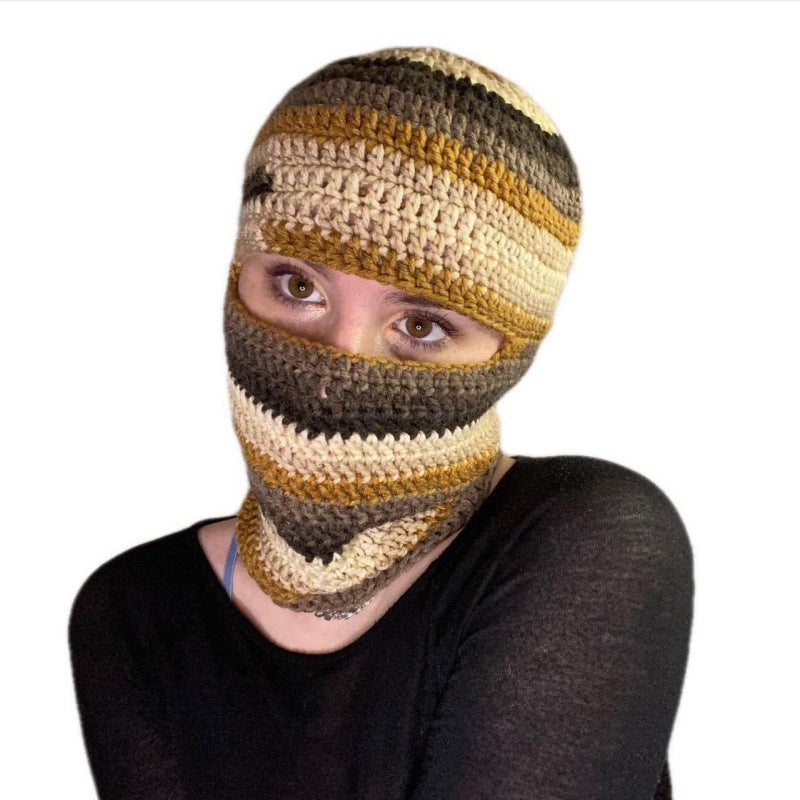Pullover Windproof Neck Protection Handmade Knitted Hat