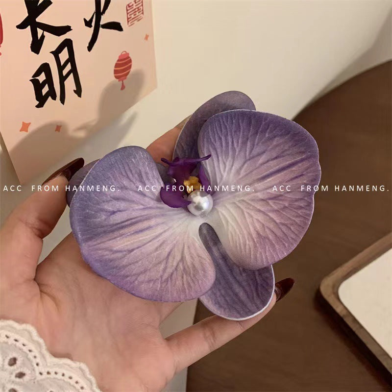 French Elegant Temperament Butterfly Orchid Hair Clip
