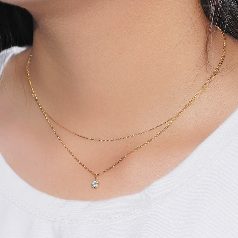 Multilayer zircon necklace