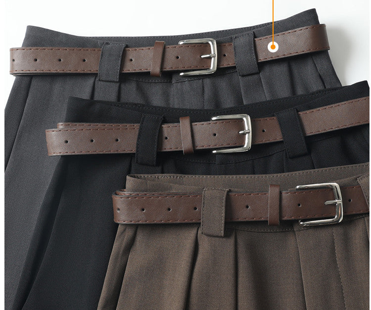 Gray Suit Pants Women's Straight Loose