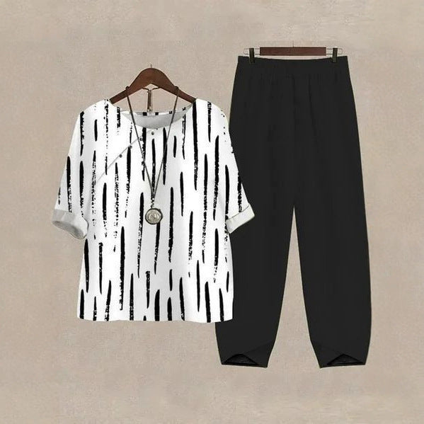 Half Sleeve Shirt Female Digital Women's Printed Wear Summer Suit