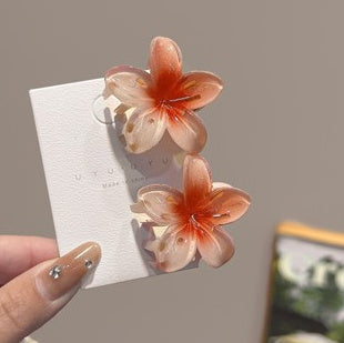 4CM Plumeria Rubra Grip Flower Barrettes Female