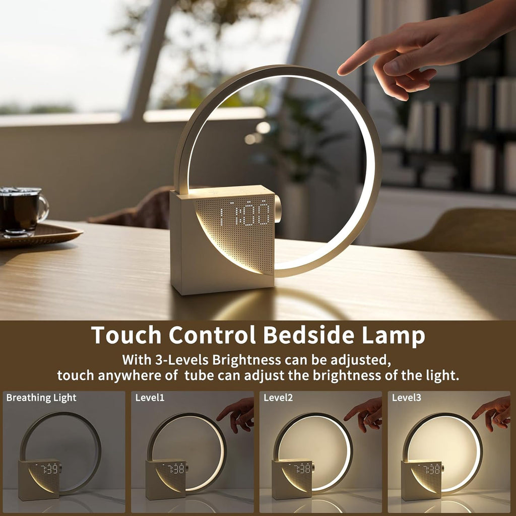 Alarm Clock White Noise 5V2A USB Charging Touch Small Night Lamp