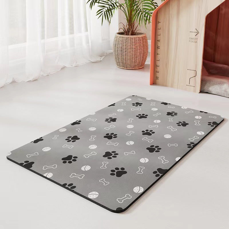 Pet Diatom Ooze Floor Mat Dogs And Cats Eating Mat Spill-proof Waterproof Quick-drying Placemat