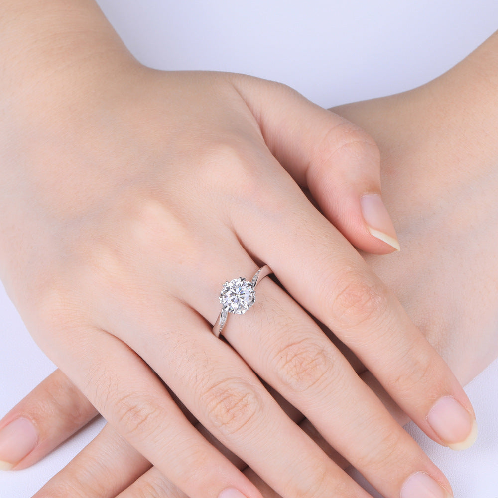 La Moissan Diamond Snowflake Engagement Ring