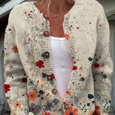 3D Digital Printing Cardigan Knitted Coat Women's Clothing