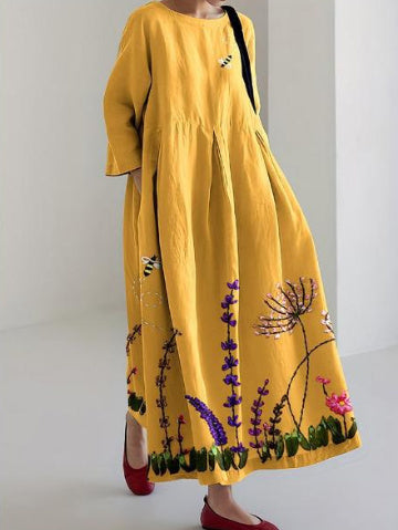 3D Pull Frame Craft Leisure Fashion Lady Dress