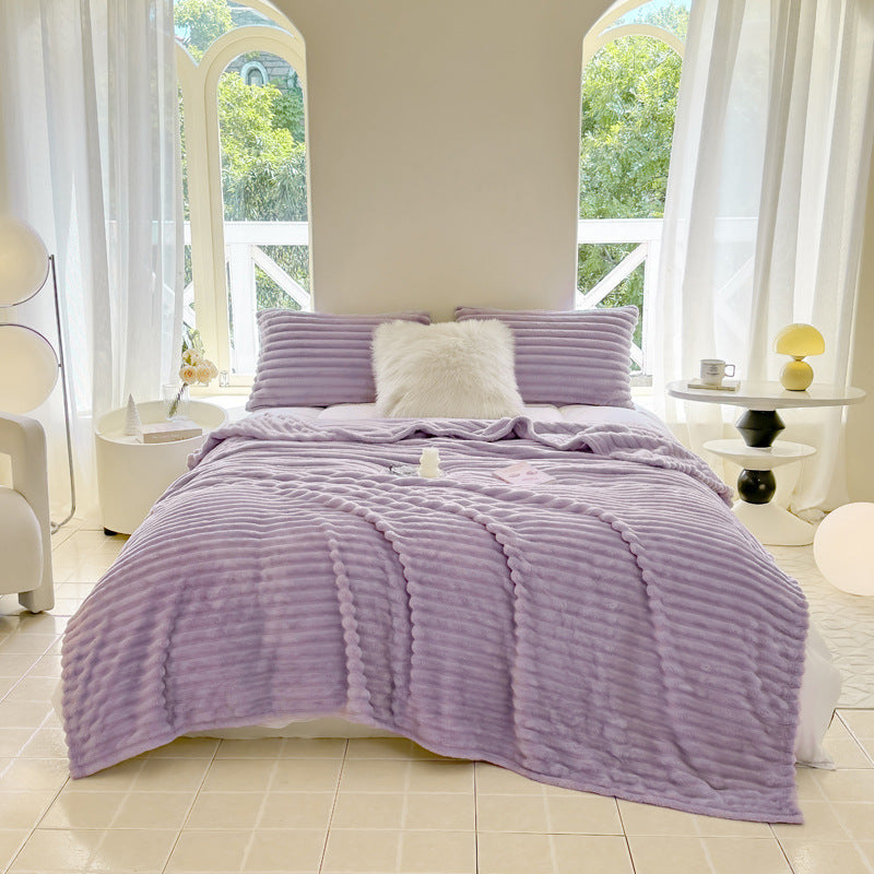 Rabbit Plush Multifunctional Blanket Strip Milk Fiber Bedding