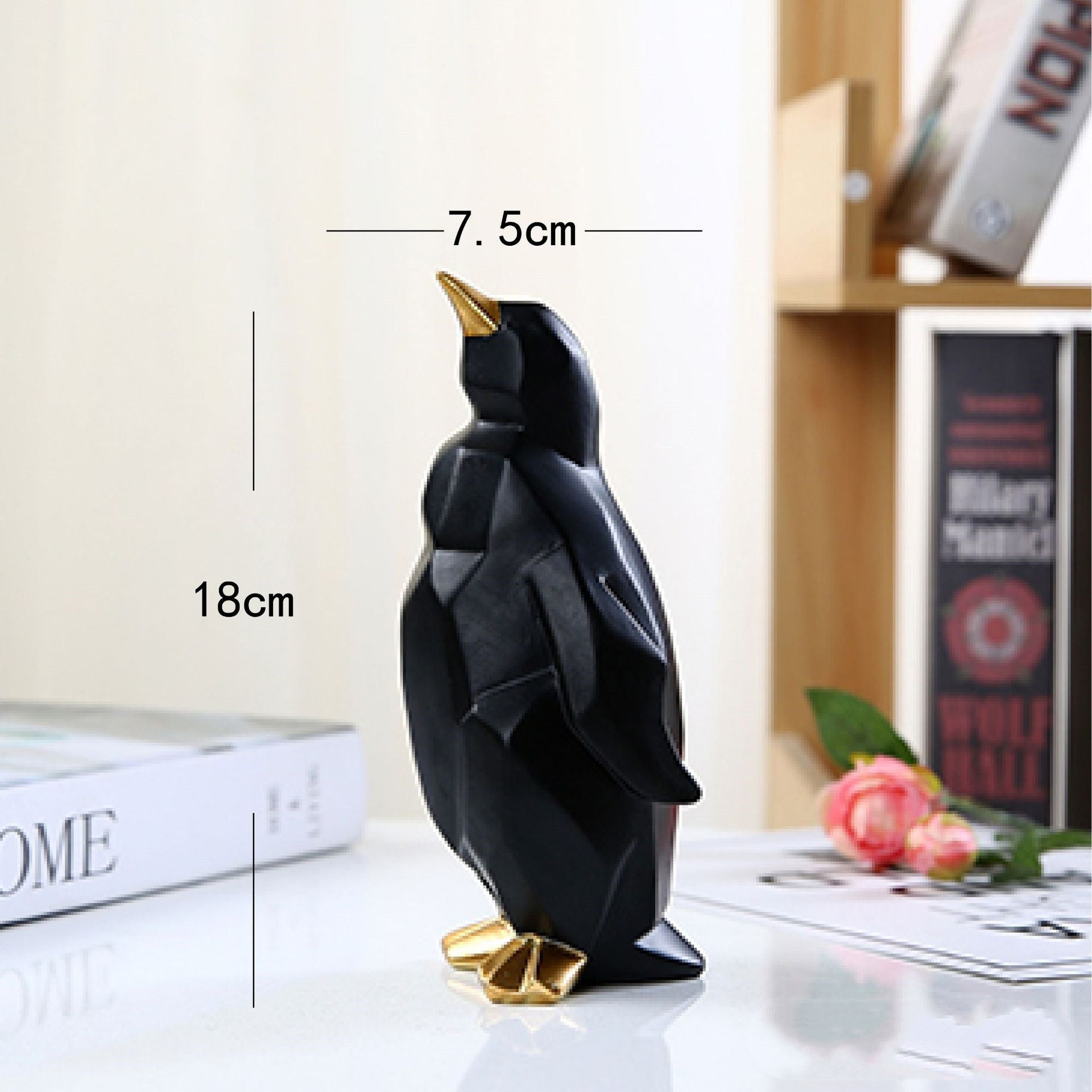 Creative Geometric Penguin Modeling Resin Craft Ornament