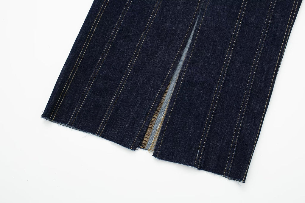 Niche Waist Slimming Midi Skirt Denim Dress