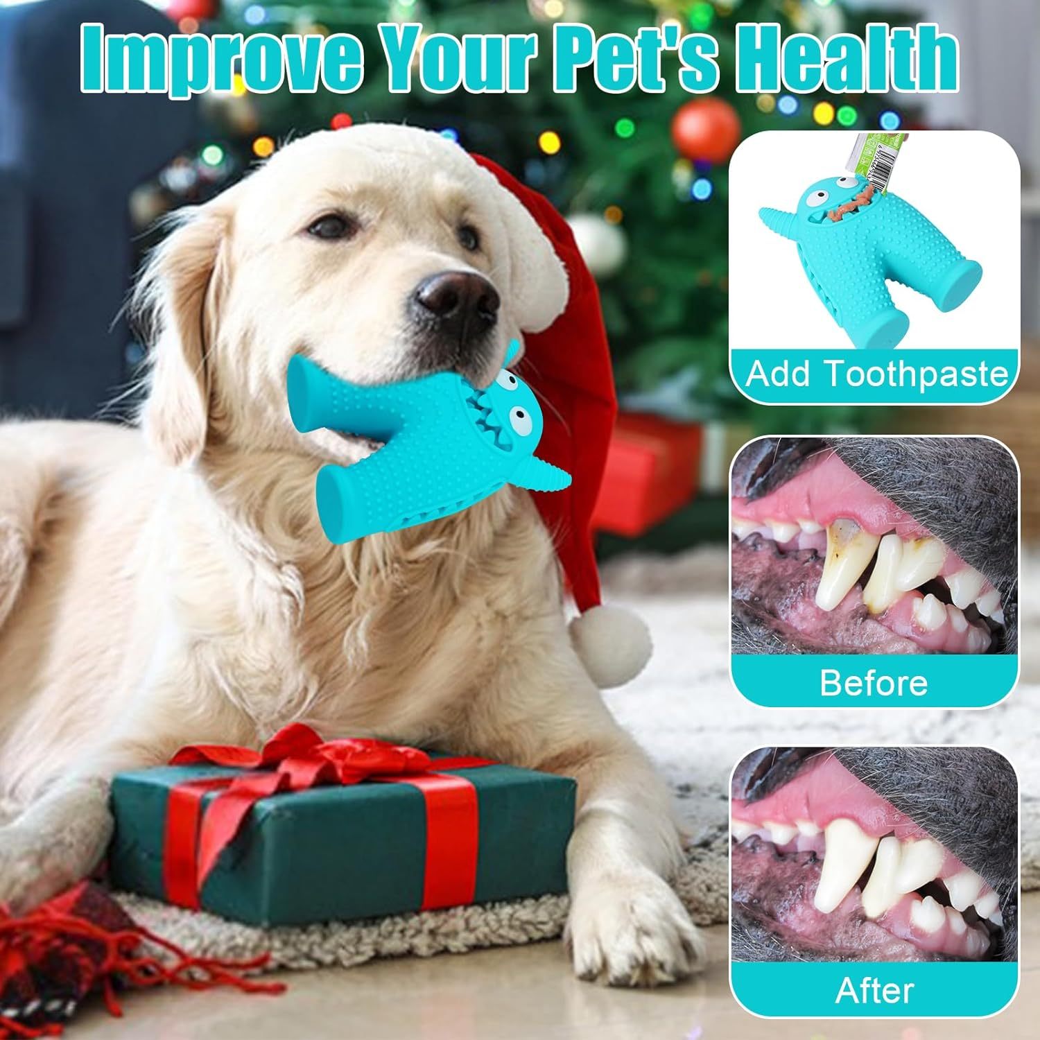 Squeaky Dog Toys For Aggressive Chewers,Durable Interactive Dog Chew Toy For Small Dogs,Natural Rubber Teeth Cleaning Puppy Treat Toys