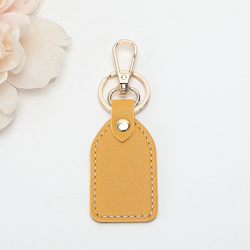 Vintage Leather Rose Red Keychain Pendant