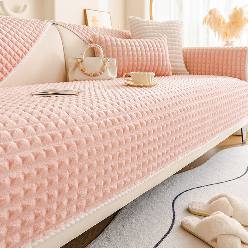 Thickened Flannel Sofa Cushion 2024 Winter Thickened Sitting Non-slip Sofa Cover Plush Cover Towel