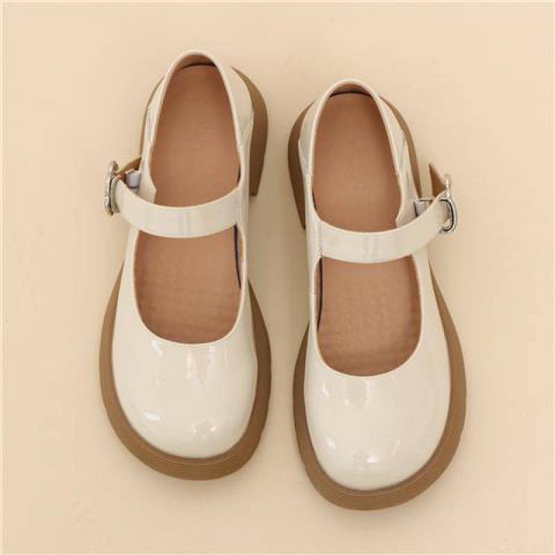 Women's Fashion Round Toe Square Heel Flats