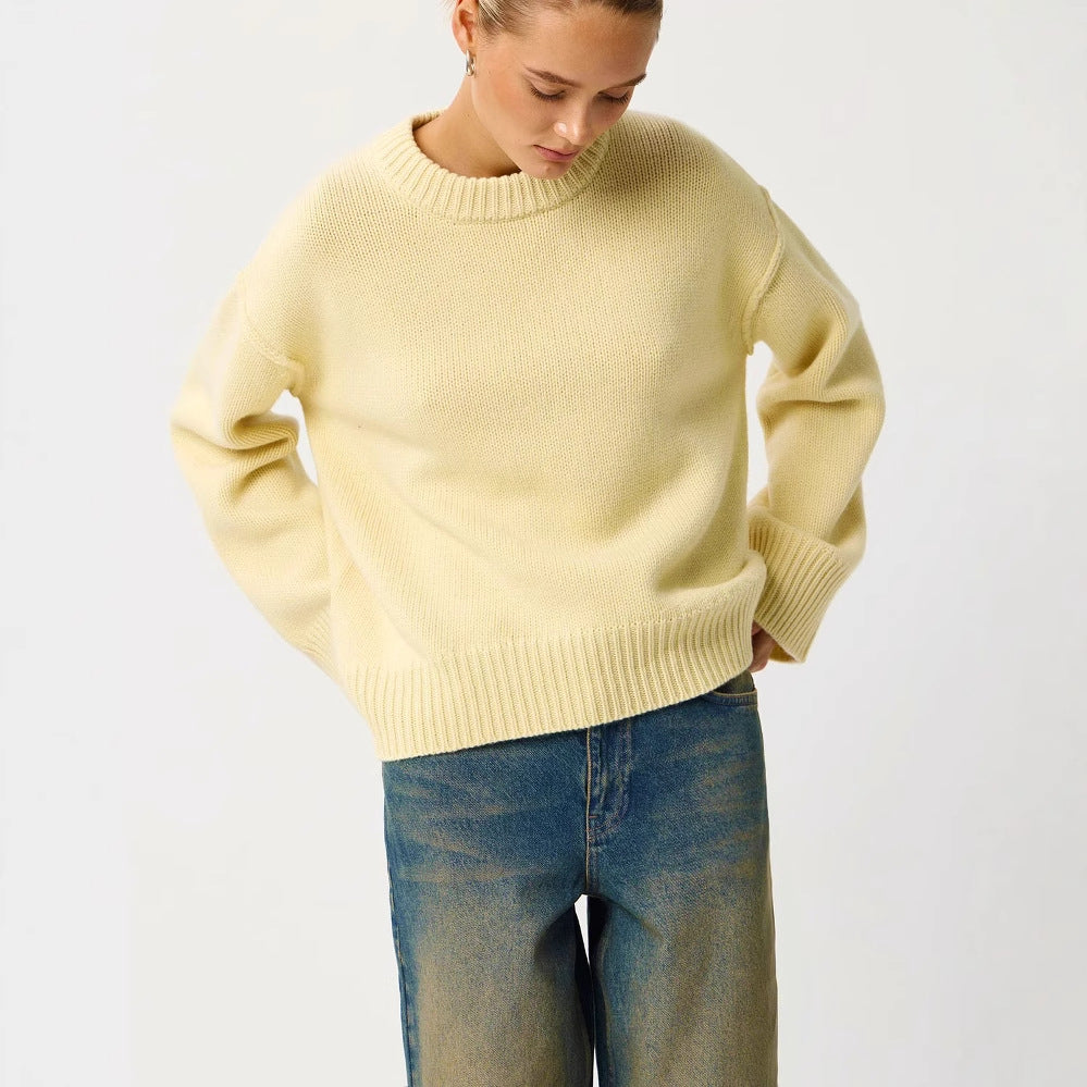 Ladies New Autumn And Winter Loose Round Neck Sweater