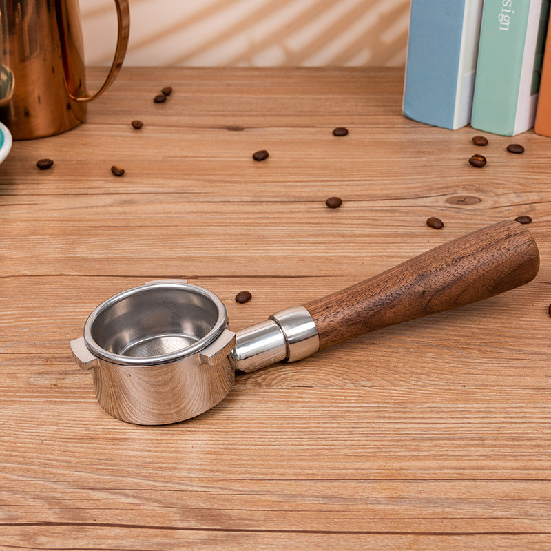 54mm Handle Walnut Coffee Handle Bottomless Stainless Steel