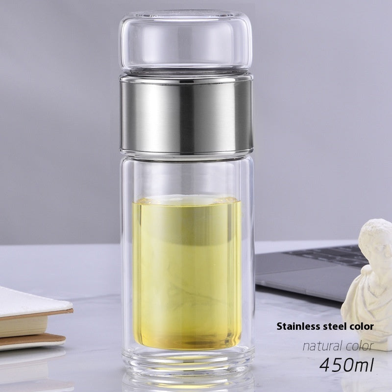 Double-layer Glass Tea Separation Tea Brewing Portable Borosilicate Scented Tea Cup