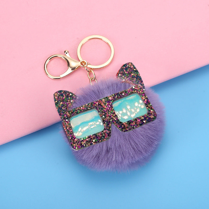 Women's Bow Pendant Plush Keychain