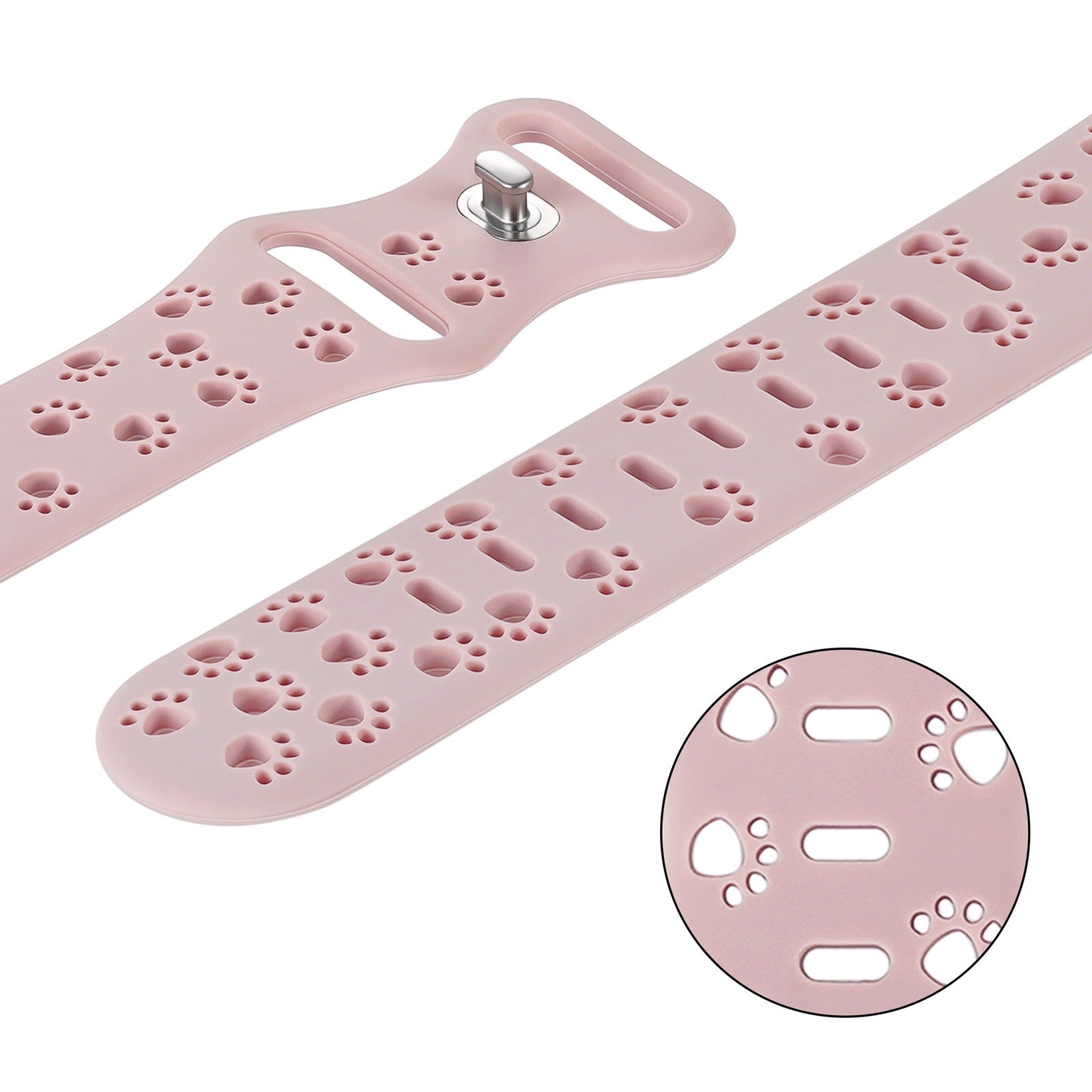 Cat's Paw Hollow Solid Color Silicone Strap