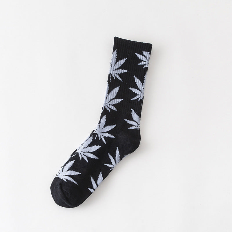 Women's Leaves Are Cotton Middle Tube Socks Thick